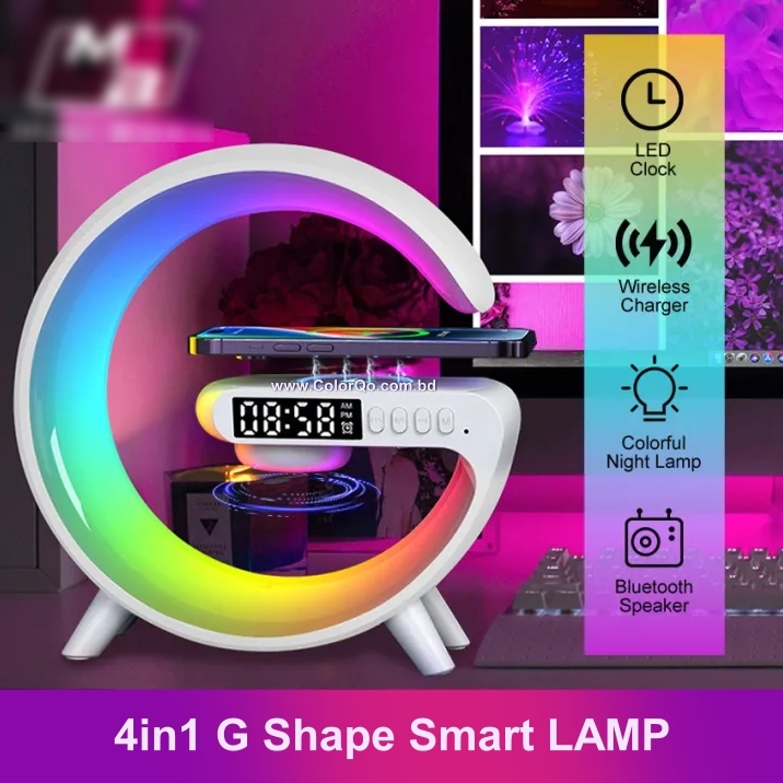G-Lamp Wireless charger RGB Light Bluetooth Speaker Clock/Alarm - Image 4