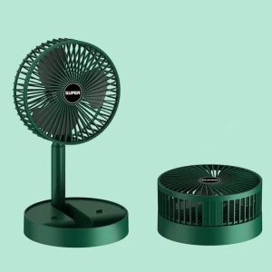 Rechargeable Folding Fan – Portable,USB Powered, Built-in Battery 2000mAh Adjustable Height 3 Speeds
