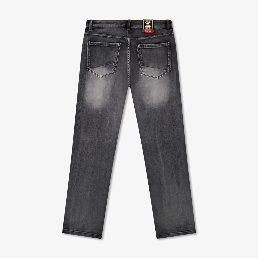 Polo Fit Slim Series – Beverly Hills Polo Club Original Denim Jeans Pant - Ash Black - Image 2