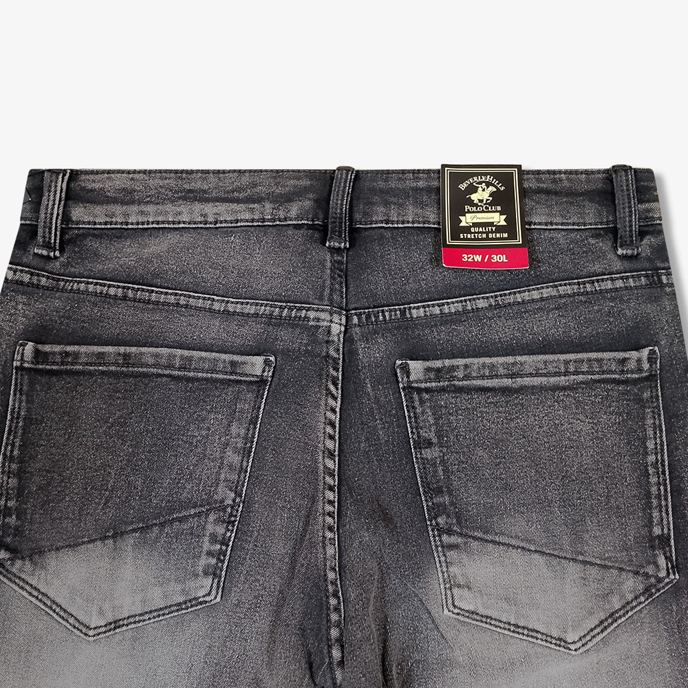 Polo Fit Slim Series – Beverly Hills Polo Club Original Denim Jeans Pant - Ash Black - Image 5