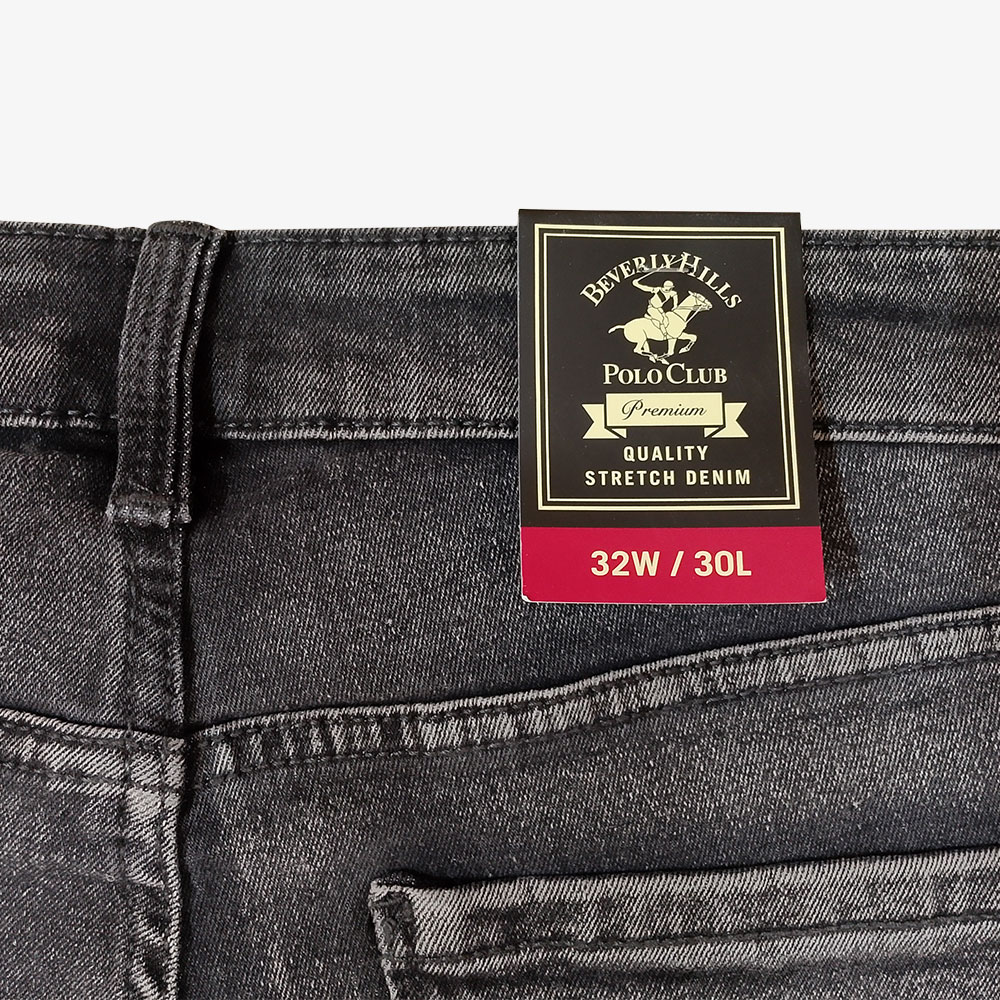Polo Fit Slim Series – Beverly Hills Polo Club Original Denim Jeans Pant - Ash Black - Image 6