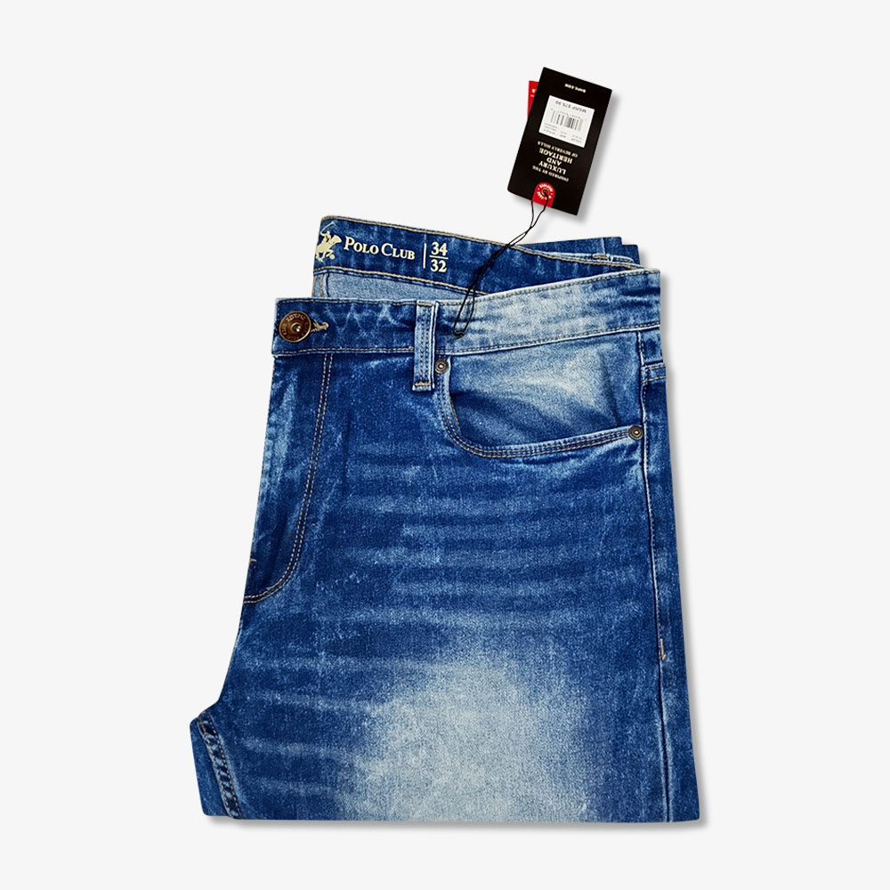 Polo Fit Slim Series – Beverly Hills Polo Club Original Denim Jeans Pant - Stone Blue - Image 3