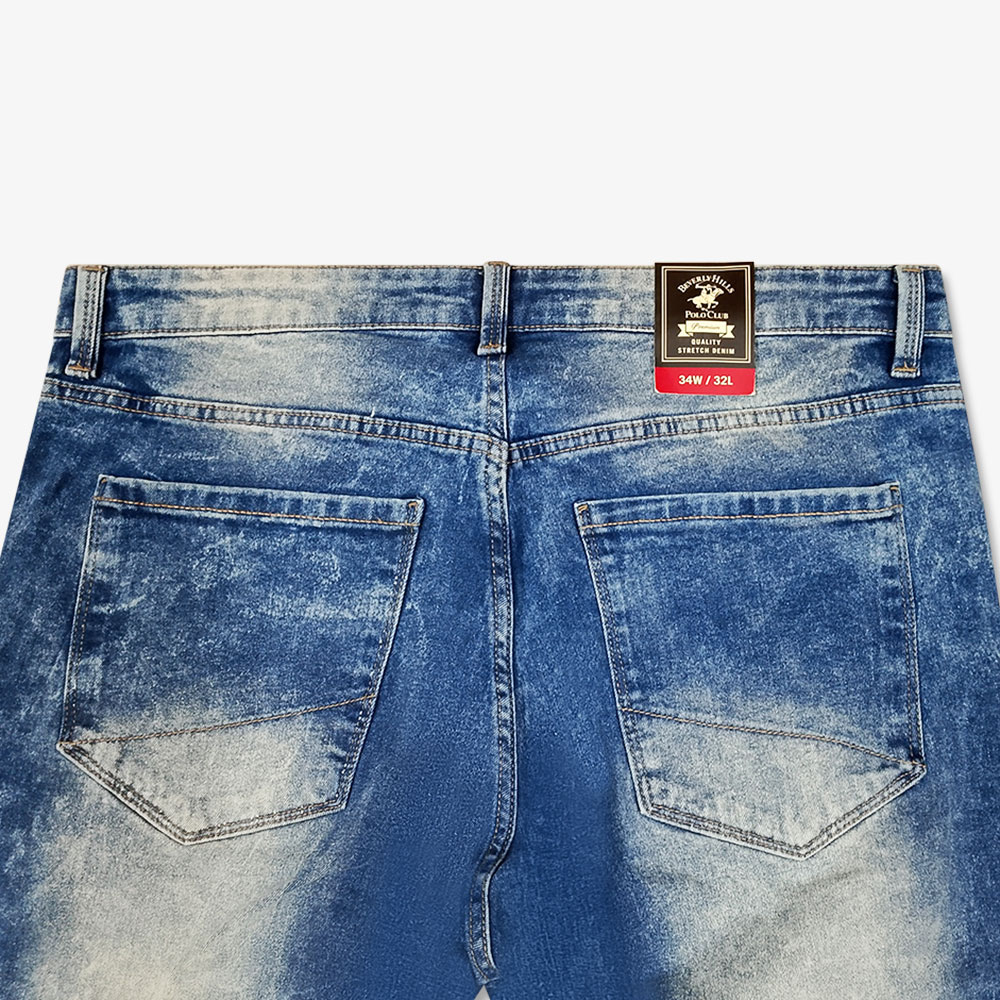 Polo Fit Slim Series – Beverly Hills Polo Club Original Denim Jeans Pant - Stone Blue - Image 5
