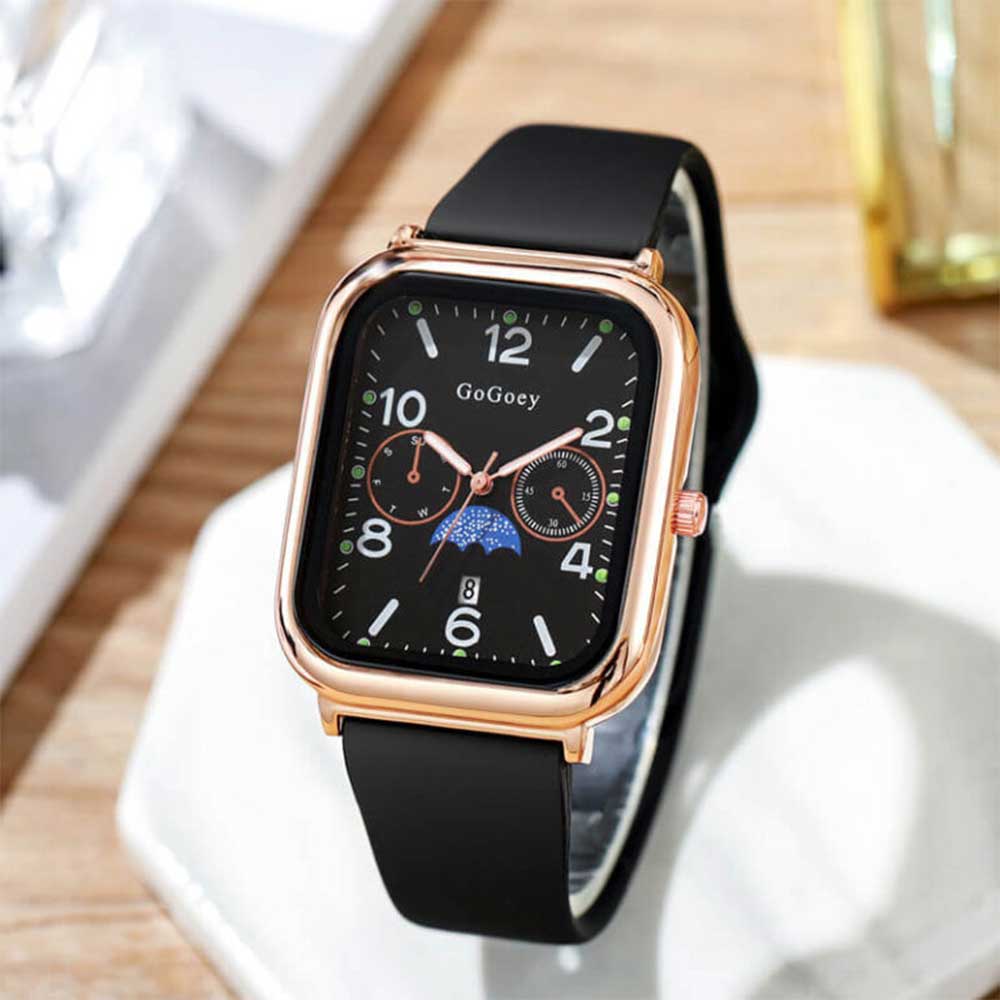 Rectangular fashion watch Black 2025