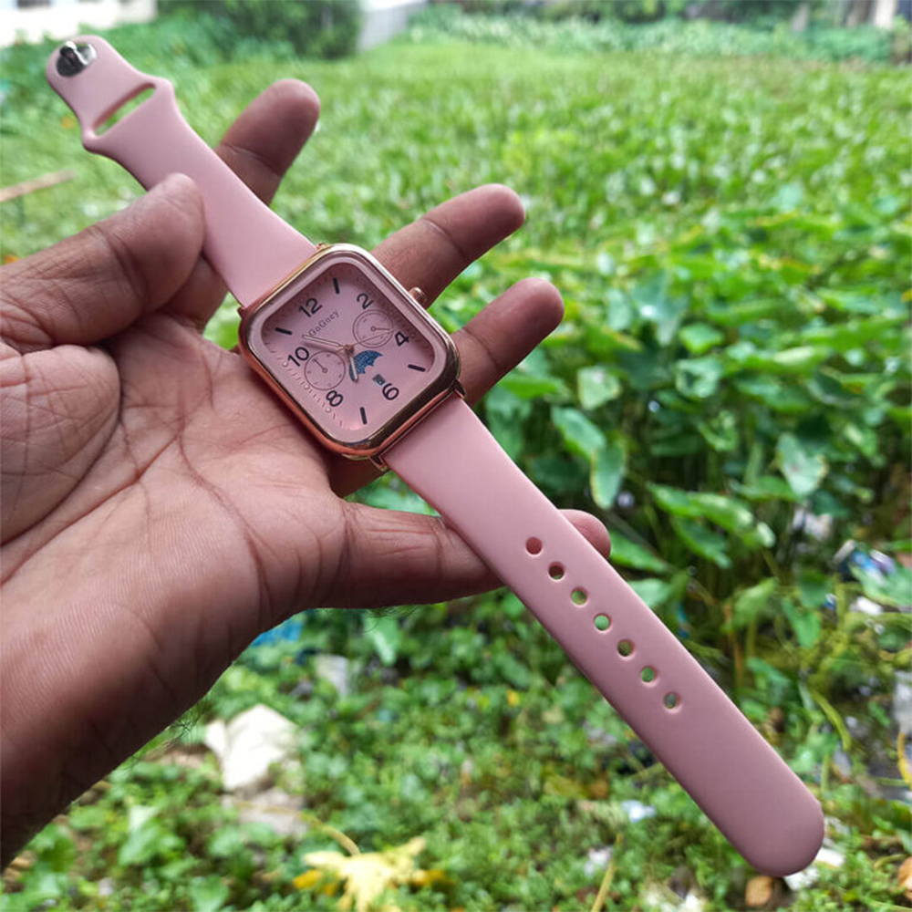 Rectangular fashion watch Pink 2025 - Image 4