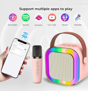 K12 Dual Microphone Karaoke Bluetooth Speaker RGB Light Two 5W Speakers Sound Subwoofer Boombox Support Multiple Input Modes - Image 2