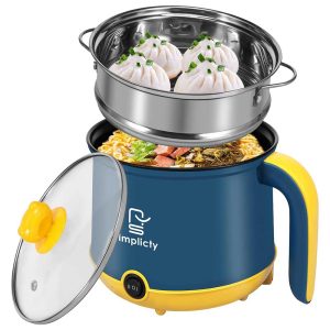 Multifunctional Electric Cooking Pot Rice Cooker Portable Cooking Pot With Steamer and Multipurpose 1.8 Liter